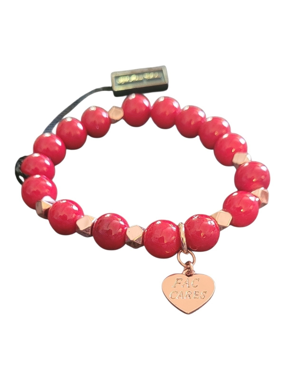 🥳4/$75!🥳 Red Coral Beaded Heart Charm Bracelet